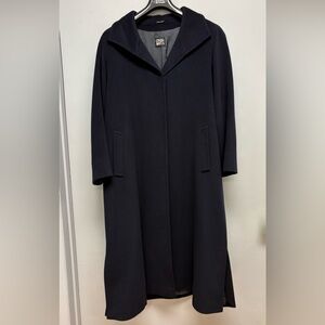 Cinzia Rocca Women’s Navy Blue 100% Virgin Wool Over Coat Size 8 —Made in Italy